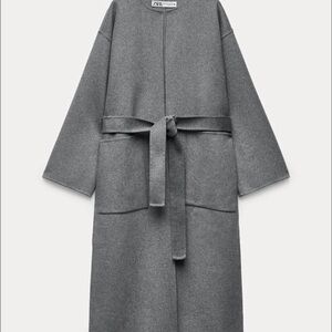 zara double faced wool blend coat zw collection